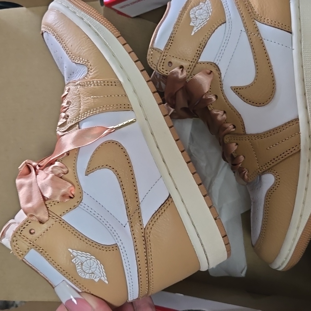 Nike Women's High-Top Sneakers - Tan and White